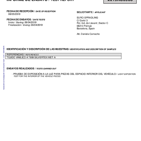 silvertex - lightfastness BS EN ISO 105 B02 2014
